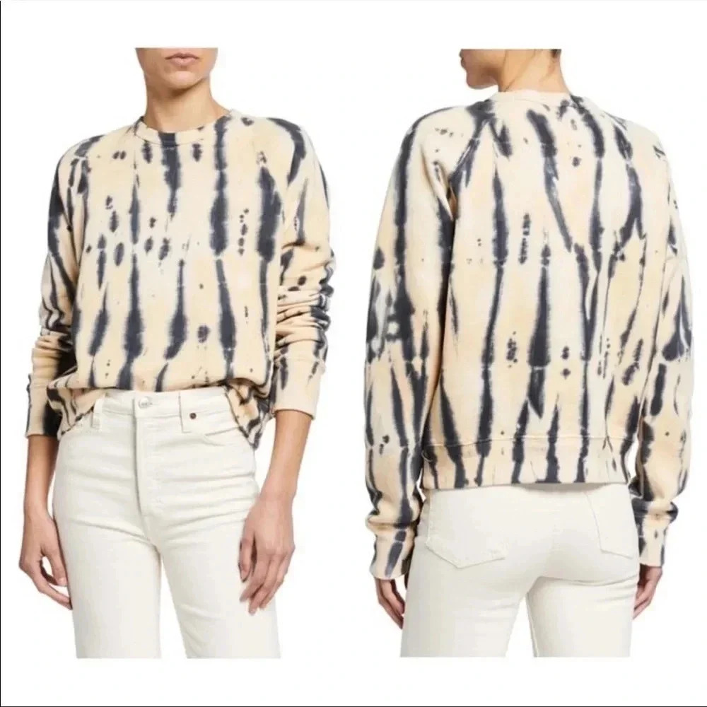 Re/Done X Hanes Tiger dye classic raglan crew neck